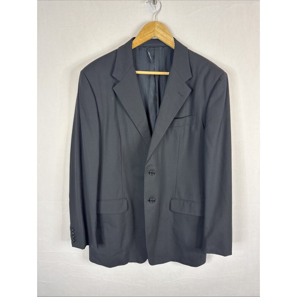 Prada Milano Black Wool Blazer Sport Coat‎ Italy 54R Fits US 42R Damage On Rear